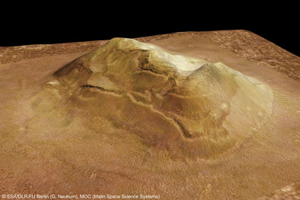 3-D Projection of the Face on Mars - from Mars Express