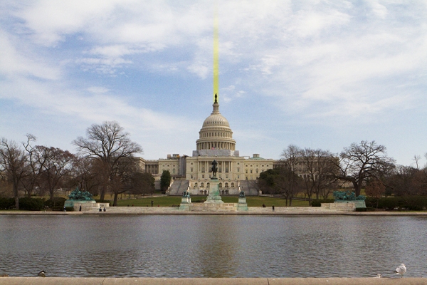 Beam of Yellow Greed Energy from the US Capitol Building