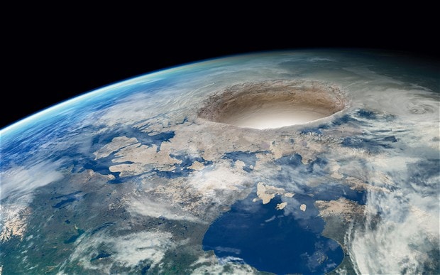 Hollow Earth Image with Hole at Pole