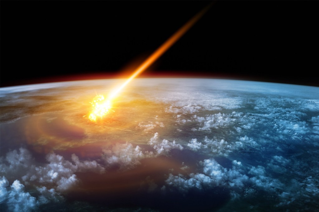 Artistic Rendering of Asteroid Impacting Earth